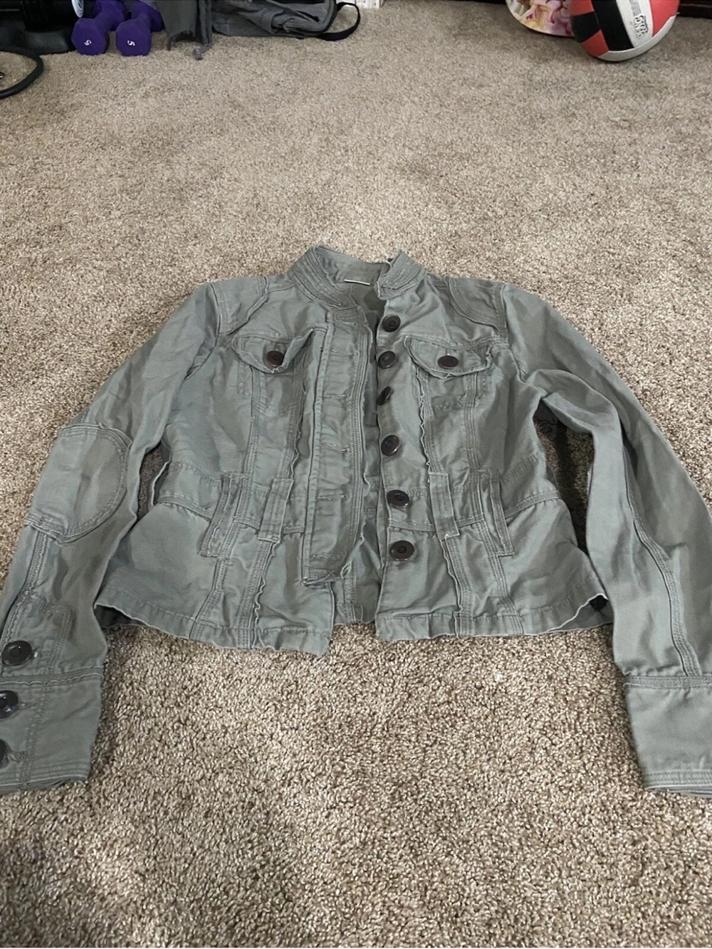 No Boundaries Size 7/8 Juniors Olive Green Jacket